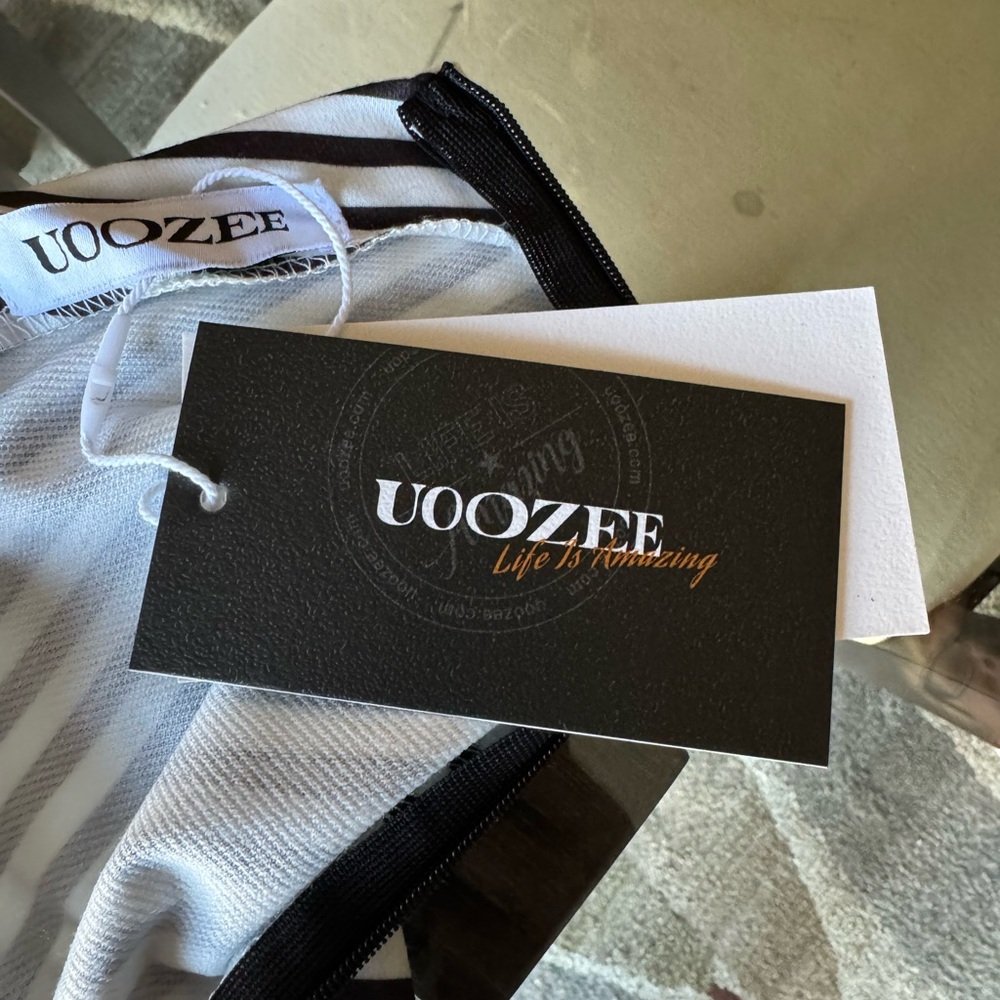 UOOZEE Life is Amazing. Stripped printed top with NWT - Picture 7 of 7